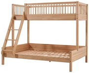 Детско двуетажно легло от масивен дъб с включена подматрачна рамка в естествен цвят 140x200/90x200 cm Forrest – Vipack