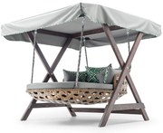 Градински двоен люлеещ се стол Dominic, цвят Сив
