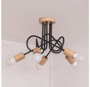 Таванен полилей OXFORD 5xE27/15W/230V бор/черен