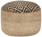 248086 vidaXL Ръчно изработен пуф, черен, 45x30 см, юта