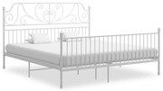 324857 vidaXL Рамка за легло, бяла, метал, 180x200 cм