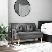 372131 vidaXL Пейка с възглавници, тъмносиво, 113x64,5x75,5 см, плат