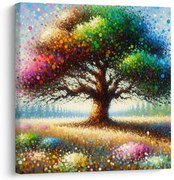 Картина на платно – Дъга дърво на живота на поляна