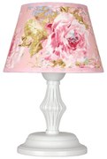 Настолна лампа МЕРИЛИН, бял, абажур Брайтън Розов, 1xE27