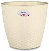 Stefanplast - Кръгла кашпа Natural Line 24 см - крема