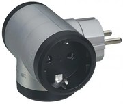 Legrand 050664 Разклонител щепсел 3х2P+E, немски стандарт, Сив/Черен - 050664