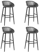 248163 vidaXL Бар столове, 4 бр, сиви