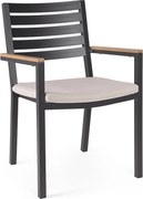 Антрацитен метален градински стол Henna – Bizzotto