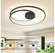 Brilagi- димируемо LED таванно осветително тяло TWISTER LED/75W/230V диам. 70 см черно + дистанционно управление