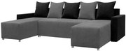 Ъгъл диван Fedora-Gray - Black