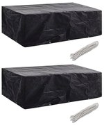 279124 vidaXL Калъфи за 8-местни градински мебели 2 бр 10 капси 300x140 см