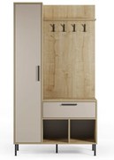 Кремаво-естествен комплект за коридор от декор от дъб 108x195x35 cm Heidy – Marckeric