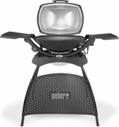 Електрическо барбекю Weber Q2400 WB 55020879, 2200 W, 55x39 cm, Капак и корпус от лят алуминий, Подвижна тава за мазнини, Тъмносив