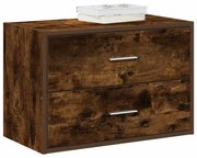 858829 vidaXL Шкаф с 2 чекмеджета опушен дъб 60x31x40 см инженерно дърво