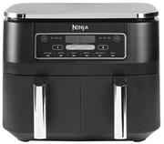 Фритюрник с горещ въздух Ninja AF300EU, 2470W, 7.6 л, 6 програми, 2 независими зони за готвене, Черен