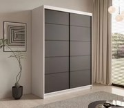 Гардероб Naldo 150 с плъзгащи врати - Бяло-Черен