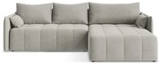 Светлосив разтегателен ъглов диван с място за съхранение (десен ъгъл) Moku – Makamii