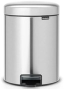 Кош за боклук с педал Brabantia NewIcon 649016, 5 л, Плавно затваряне, Противоплъзгаща основа, Устойчив на пръстови отпечатъци, Инокс/Мат