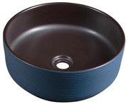 Sapho - Мивка за плот PRIORI Ø 41 cm кафява/синя
