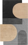 Черно-сив ръчно изработен вълнен килим 200x290 cm Lozenge Monochrome – Flair Rugs
