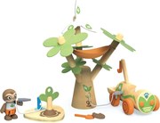 Hape - Интерактивен дървен комплект, Kола с електрическа вятърна турбина, 12 части