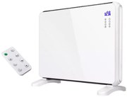 Конвектор със стъклен панел ZEPHYR ZP 1974 G, 2000W, За стена или под, 2 степени, Дистанционно, 5 до 35°C, LCD, Бял