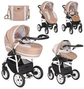 Детска комбинирана количка 3в1 KARA /въздушни гуми/ Lorelli - Light&Dark Beige