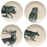 Бежово-черни керамични десертни чинии в комплект от 4 части ø 22 cm Elements - Costa Nova