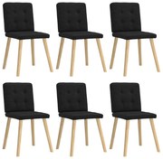 3315440 vidaXL Трапезни столове, 6 бр, черни, текстил