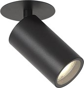 Модерен вграден прожектор черен GU10 50mm IP44 - Chels