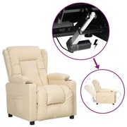 3093432 vidaXL Изправящ стол, кремав, текстил