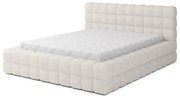 Бяло двойно легло 160x200 cm тапицирано с място за съхранение с включена подматрачна рамка Dizzle – ELTAP