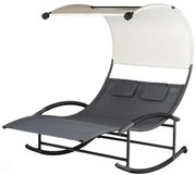 Качествен градински шезлонг със сенник за двама души