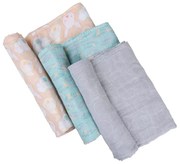 Playgro Муселинови пелени 3 бр. 120х120 FAUNA FRIENDS