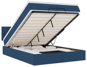 3312318 vidaXL Османска легло с матрак и LED, синьо, 140x200 см, плат