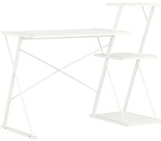 20287 vidaXL Бюро с рафт, бяло, 116x50x93 см