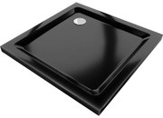 Mexen Flat квадратен тънък душ корито 100 x 100 см, черен, сифон хром - 40701010