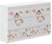 Детски скрин с еднорог на дъгата 77x30x120 cm