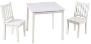 GINGER HOME К-кт дървена маса с 2 столчета БЯЛО