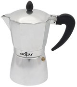 Кубинска кафеварка SAPIR SP 1173 с предпазен клапан, класически дизайн и качество - 9 чаши / Сребрист