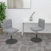334263 vidaXL Въртящи се трапезни столове, 2 бр, светлосиви, кадифе