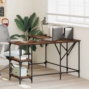 837589 vidaXL Бюро, опушен дъб, 139x139x75 см, инженерно дърво