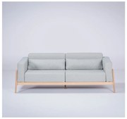 Синьо-сив диван с масивна дъбова конструкция , 210 см Fawn - Gazzda