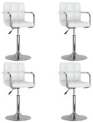 3087886 vidaXL Въртящи се трапезни столове, 4 бр, бели, изкуствена кожа