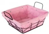 Панер квадратен метал/текстил 20x20x8см розов (VH11)