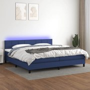 3133187 vidaXL Боксспринг легло с матрак и LED, синя, 200x200 см, плат