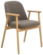 РОДЭРИЦ Кафяво Таупе (тъкан Монза 40)/рамка от лакиран дъб - ДЪРВЕН СТОЛ БУКЛЕ ЗА ВСЕКИДНЕВНА ТРАПЕЗАРИЯ КУХНЯ РЕТРО