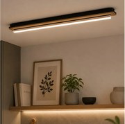 Brilagi - LED таванно осветително тяло WOODY FLAT LED/25W/230V 118 cm дъб/черно