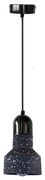 Пендел TERRAZZO 1xE27/60W/230V Ø 12 см черен