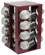 Бурканчета за подправки на стойка ZEPHYR ZP 1217 CS16, 16 бр. бурканчета, 4 нива, Въртяща се основа, Червен